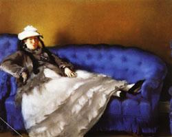 Edouard Manet Portrait of Mme Manet on a Blue Sofa Sweden oil painting art